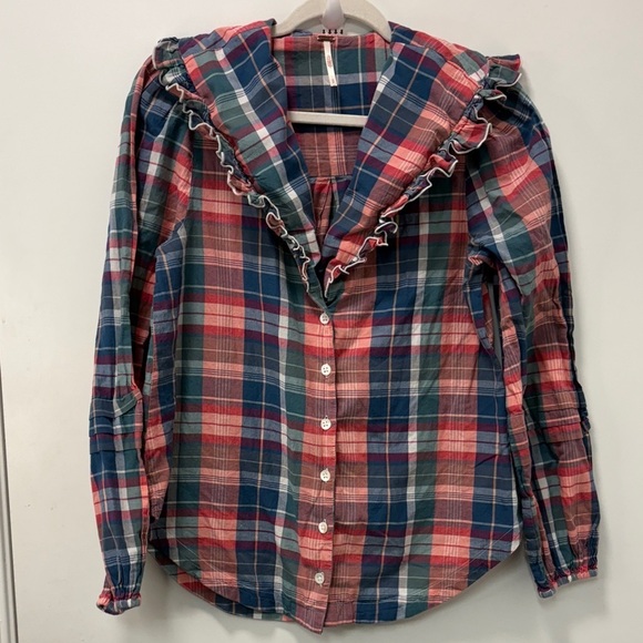 Free People Tops - FREE PEOPLE MULTICOLOR PLAID SHIRT